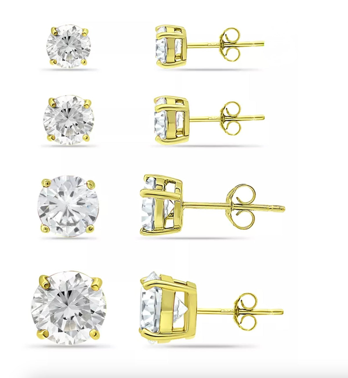 Giani Bernini 18K Gold over Sterling Silver Cubic Zirconia Round Earrings - NIB - Image 1