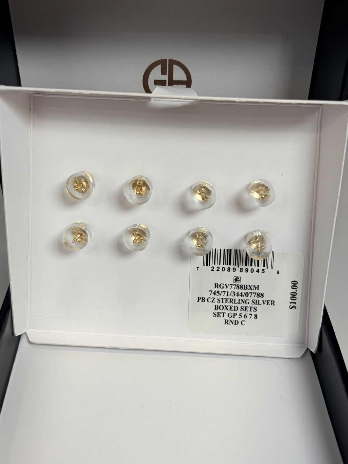 Giani Bernini 18K Gold over Sterling Silver Cubic Zirconia Round Earrings - NIB - Image 3
