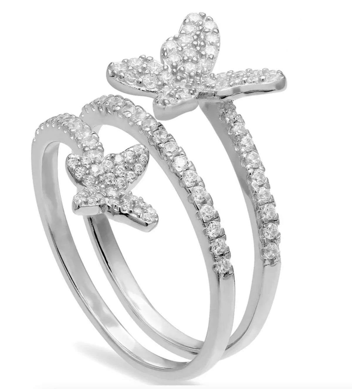Giani Bernini Cubic Zirconia Butterfly Wrap Ring in Sterling Silver Size 8 - NIB