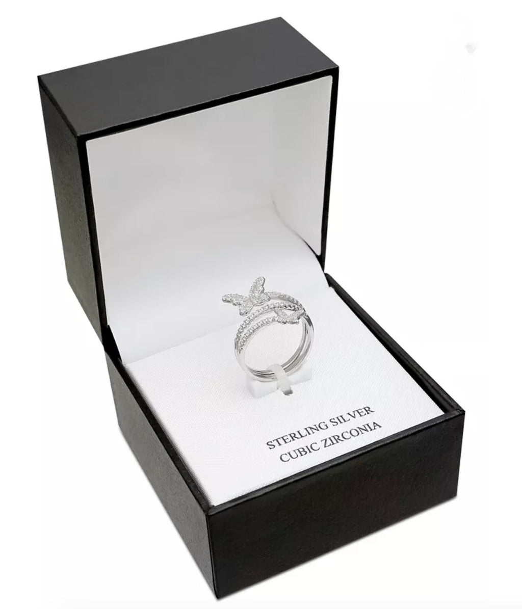 Giani Bernini Cubic Zirconia Butterfly Wrap Ring in Sterling Silver Size 8 - NIB