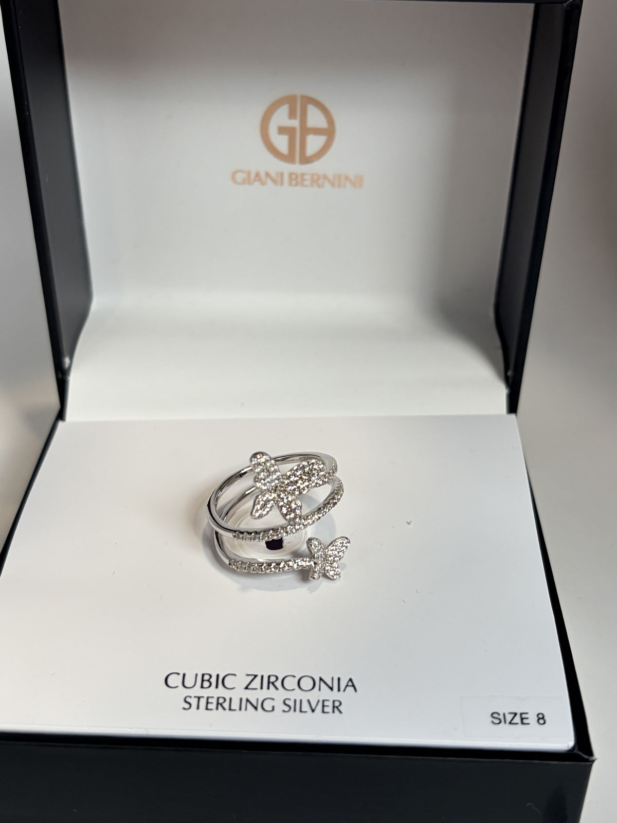 Giani Bernini Cubic Zirconia Butterfly Wrap Ring in Sterling Silver Size 8 - NIB