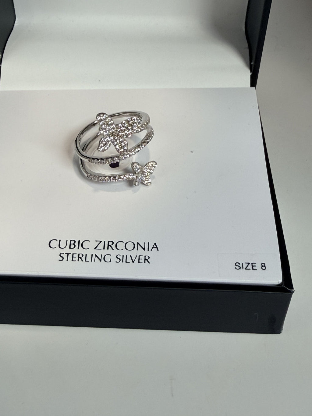 Giani Bernini Cubic Zirconia Butterfly Wrap Ring in Sterling Silver Size 8 - NIB