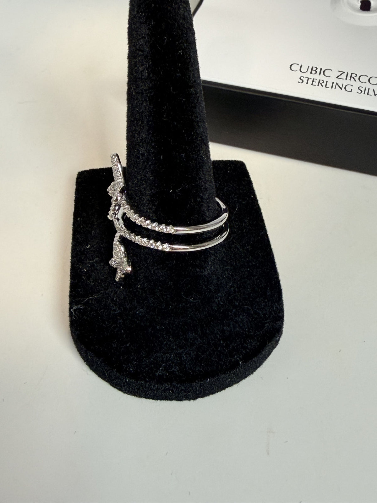 Giani Bernini Cubic Zirconia Butterfly Wrap Ring in Sterling Silver Size 8 - NIB