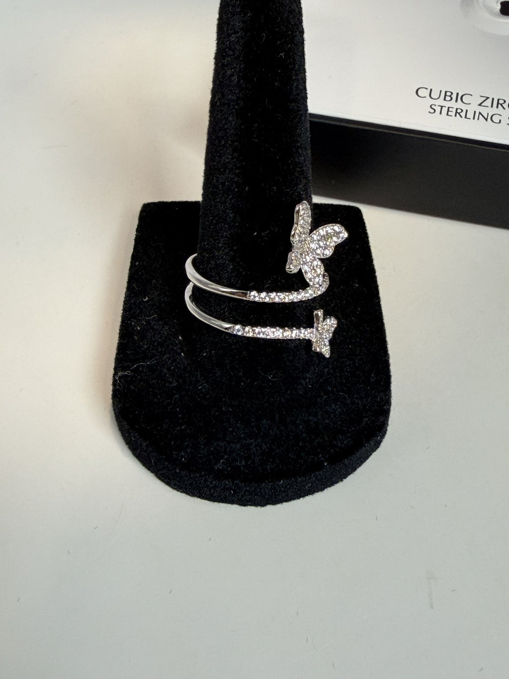 Giani Bernini Cubic Zirconia Butterfly Wrap Ring in Sterling Silver Size 8 - NIB