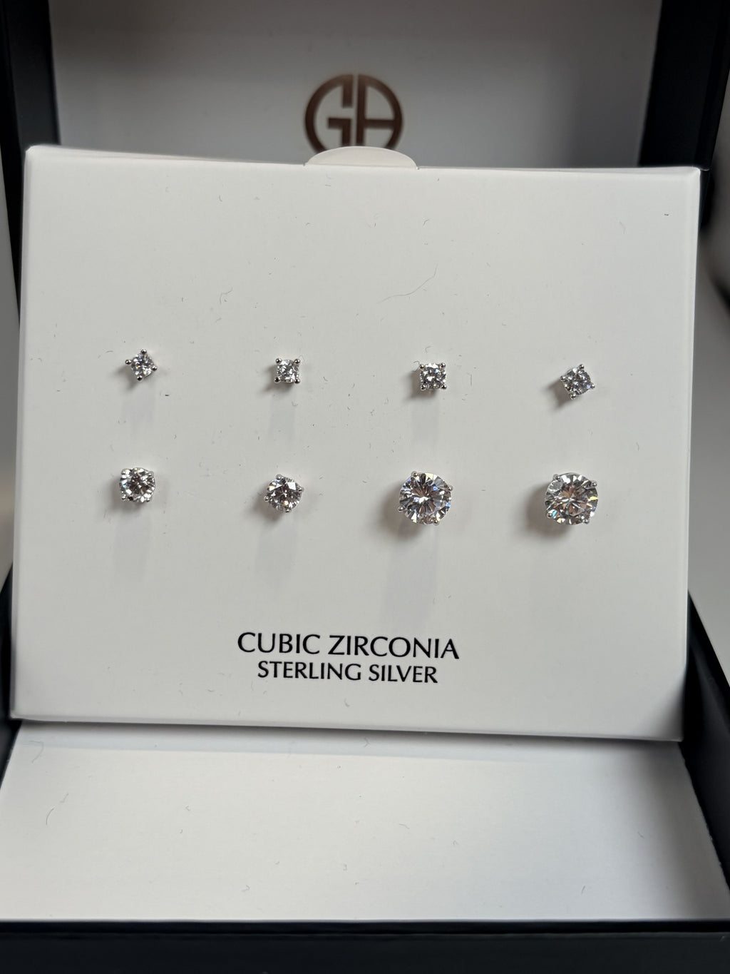 Giani Bernini Sterling Silver Cubic Zirconia Stud Earrings 4 pr - NIB - Image 1