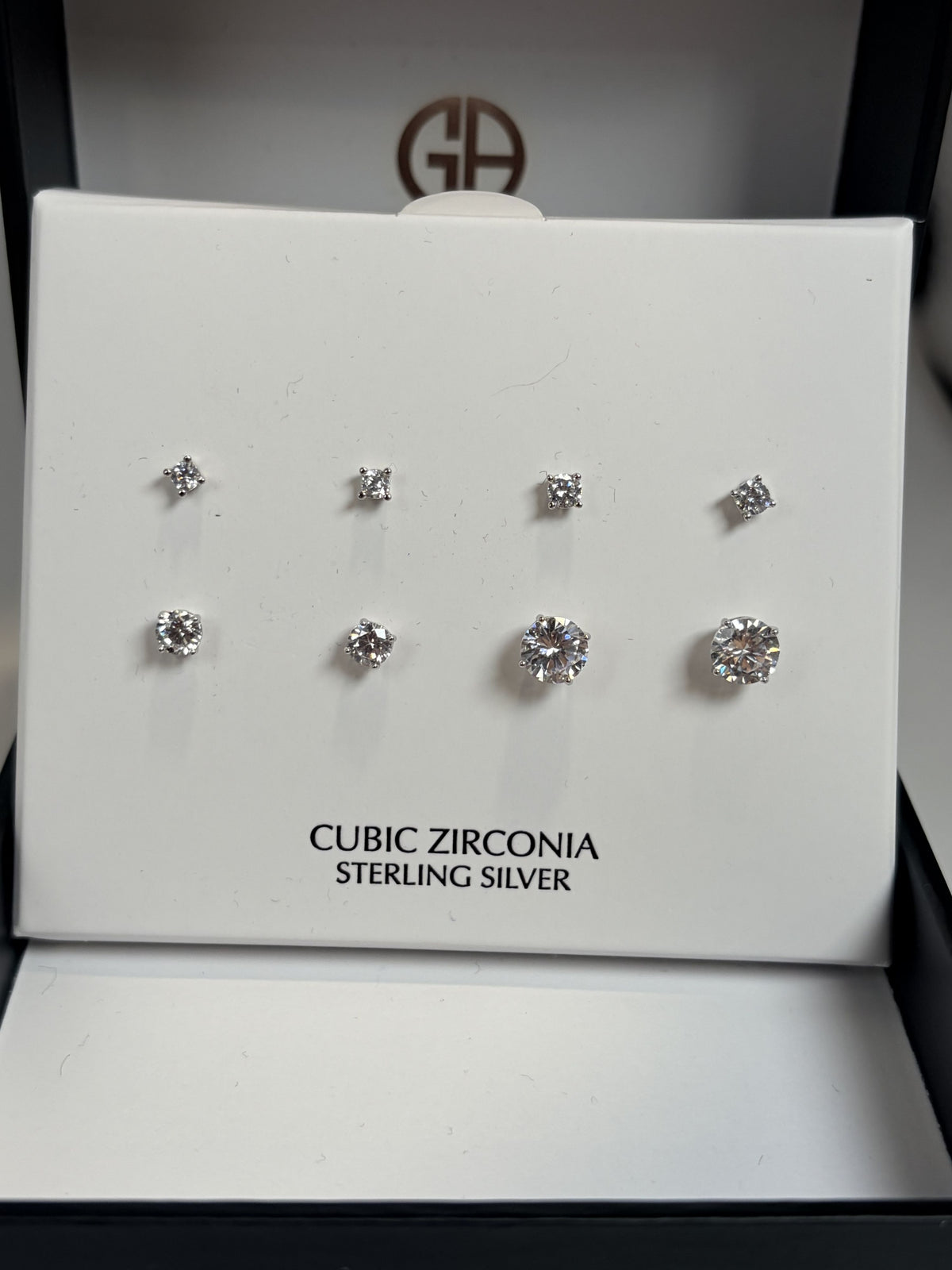 Giani Bernini Sterling Silver Cubic Zirconia Stud Earrings 4 pr - NIB - Image 1