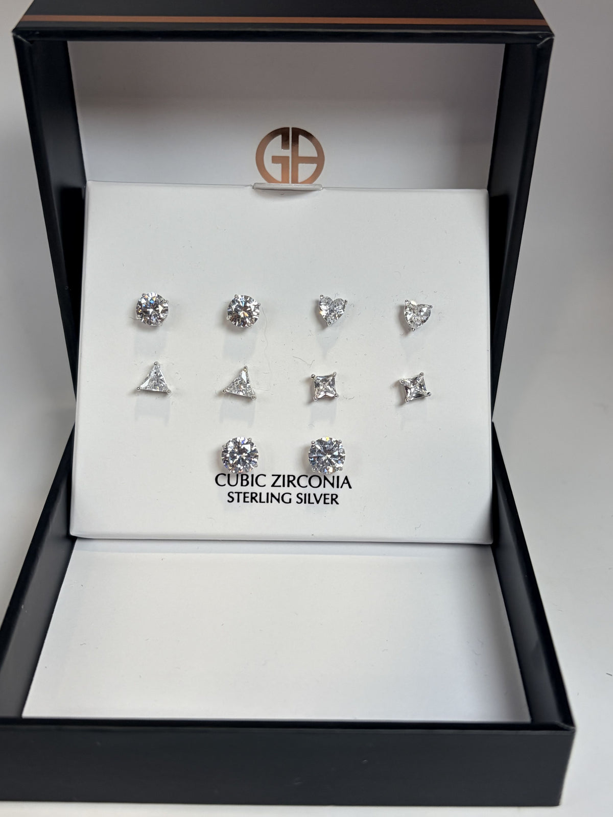Giani Bernini Sterling Silver Cubic Zirconia Stud Earrings 5 pr - NIB - Image 1