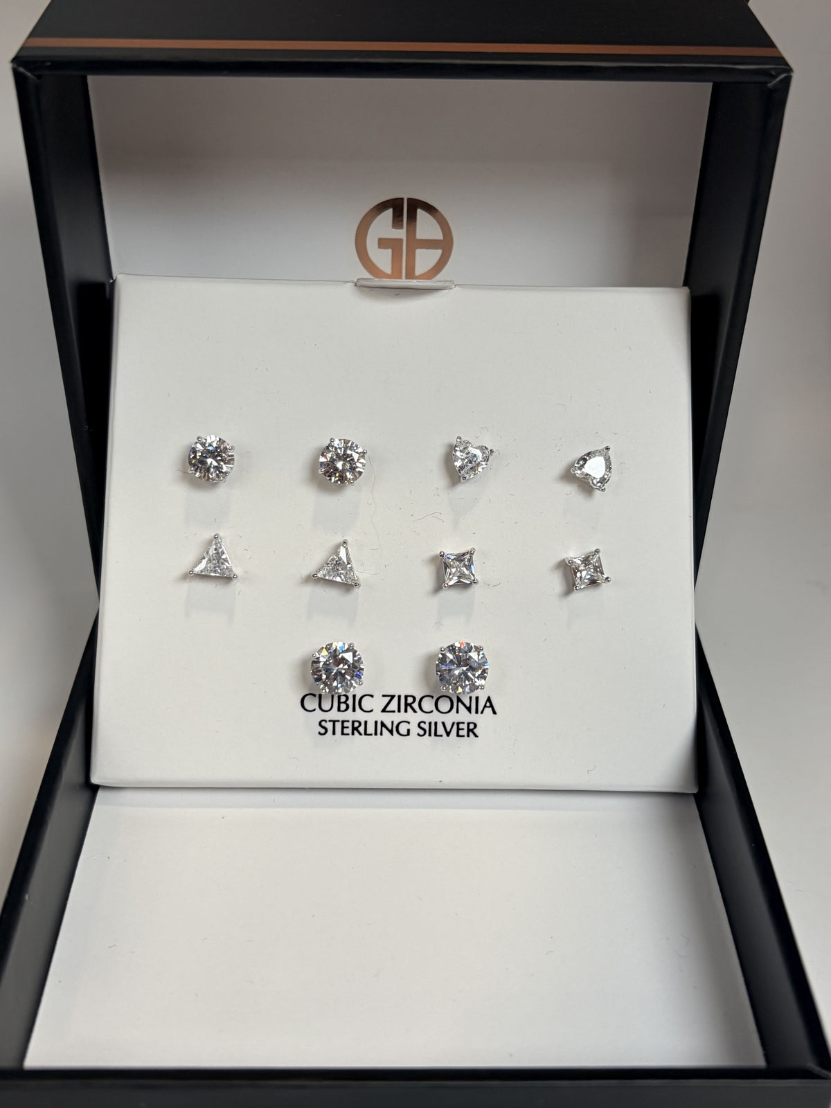 Giani Bernini Sterling Silver Cubic Zirconia Stud Earrings 5 pr - NIB - Image 3