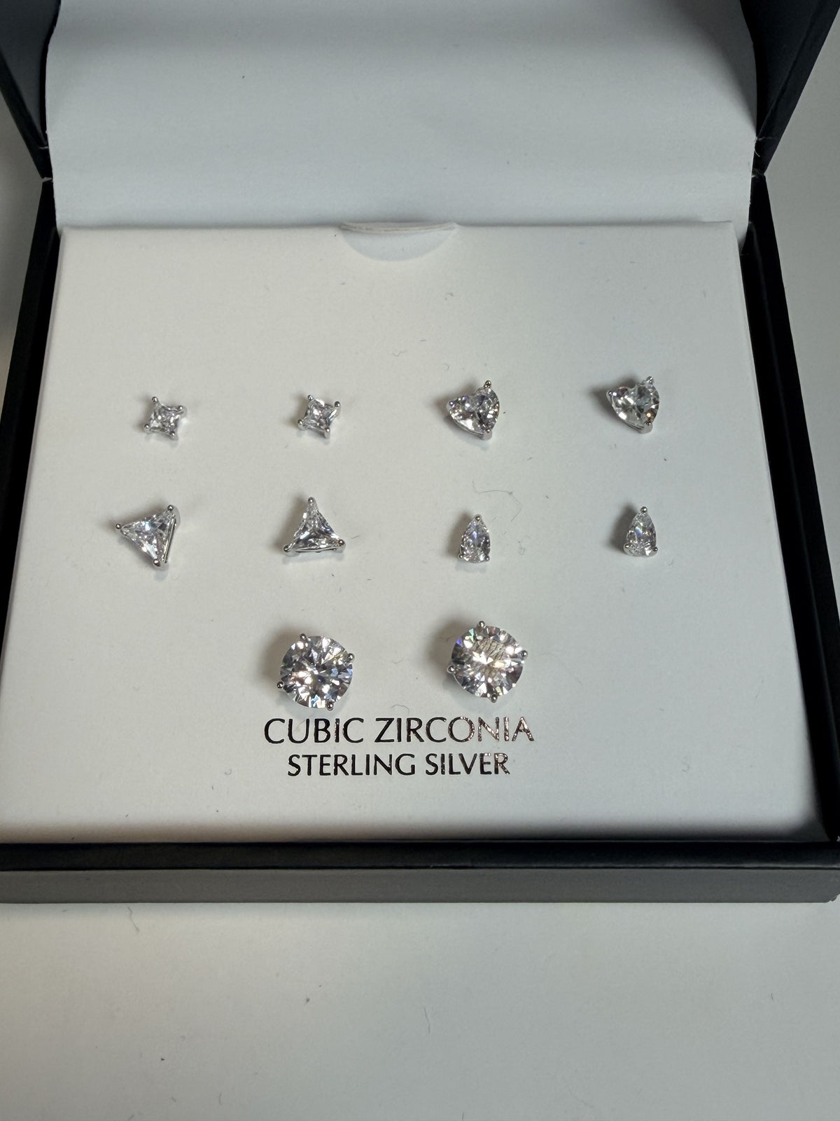 Giani Bernini Sterling Silver Cubic Zirconia Stud Earrings 5 pr - NIB - Image 3