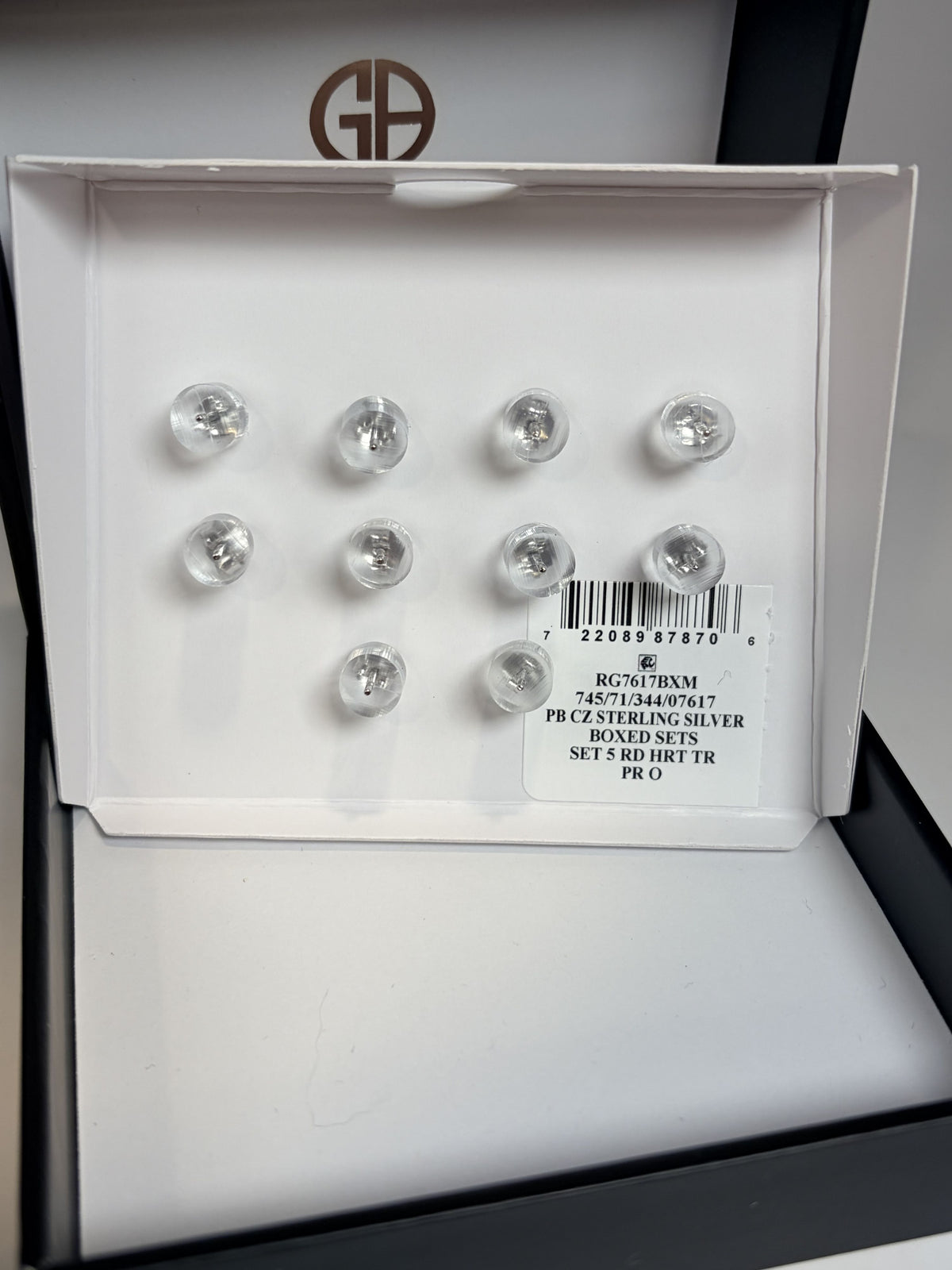 Giani Bernini Sterling Silver Cubic Zirconia Stud Earrings 5 pr - NIB - Image 4