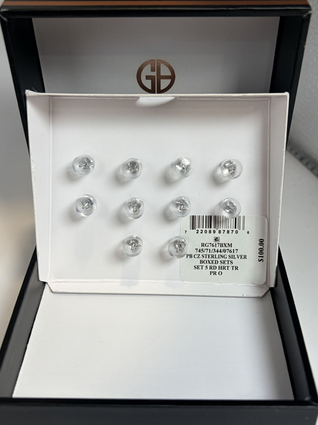 Giani Bernini Sterling Silver Cubic Zirconia Stud Earrings 5 pr - NIB - Image 4