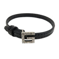 7587 - Gucci Square G Patent Leather Rhinestone Bracelet Black - Size Small - Image 1