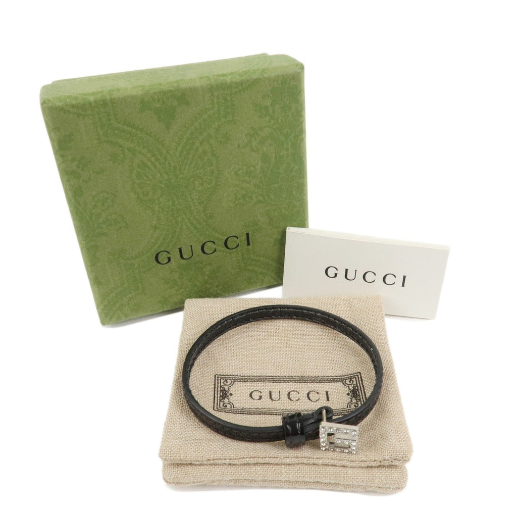 7587 - Gucci Square G Patent Leather Rhinestone Bracelet Black - Size Small - Image 2