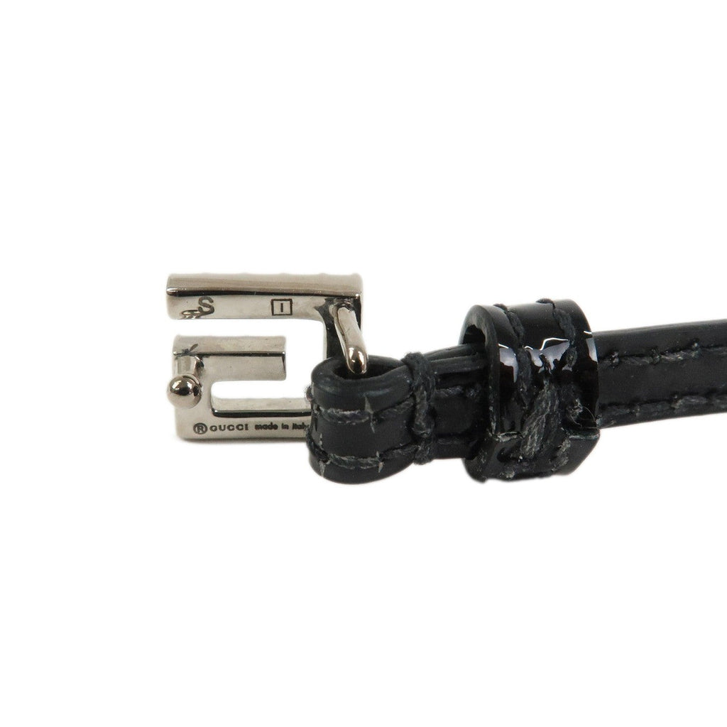 7587 - Gucci Square G Patent Leather Rhinestone Bracelet Black - Size Small - Image 6