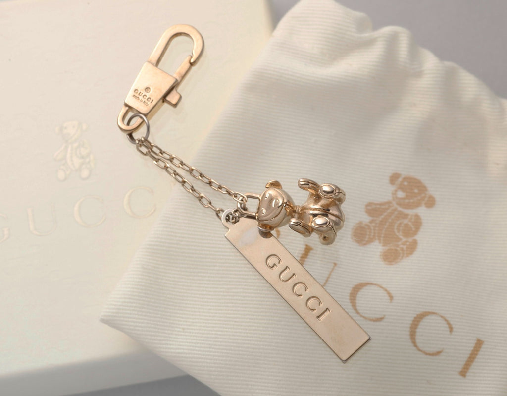 7606 - Gucci Metal Bear Keychain Gold-tone Bear Keychain - Image 1