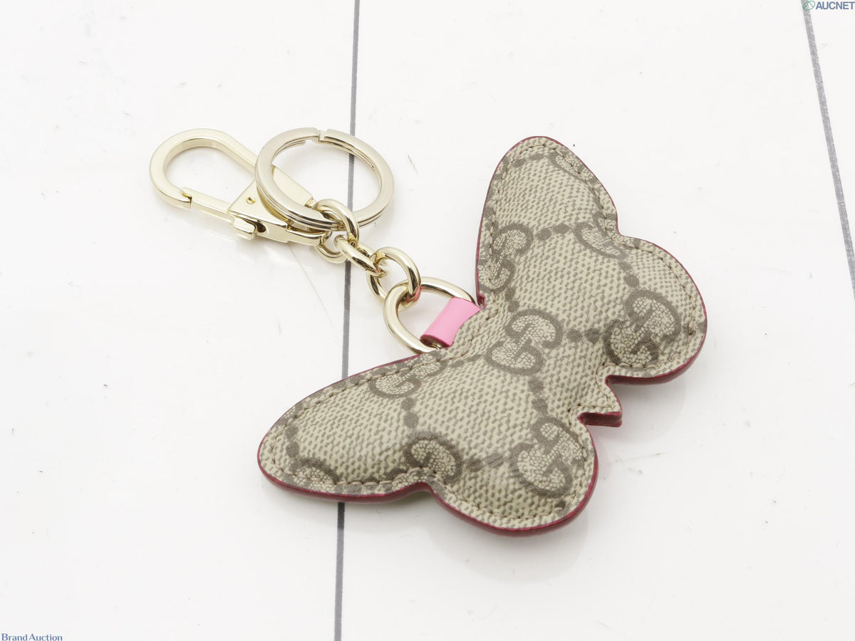 7623 - Gucci GG Supreme Butterfly Keychain Bag Charm Leather - Image 2