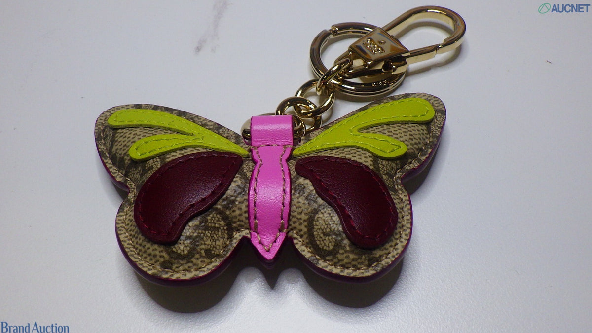 7623 - Gucci GG Supreme Butterfly Keychain Bag Charm Leather - Image 4
