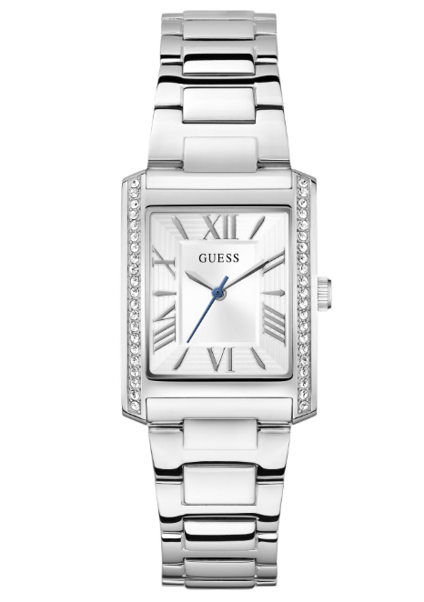Guess GW0874L1 Silver Crystal Bezel Rectangle Watch NWT - Image 1