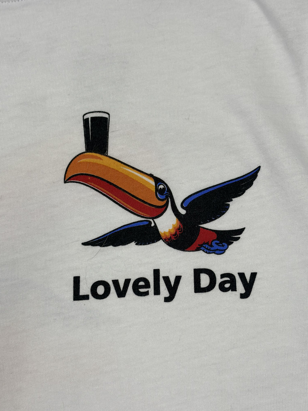 Guinness Lovely Day Flying Toucan T-Shirt White Ladies EU-XL US-L Size L - Image 2