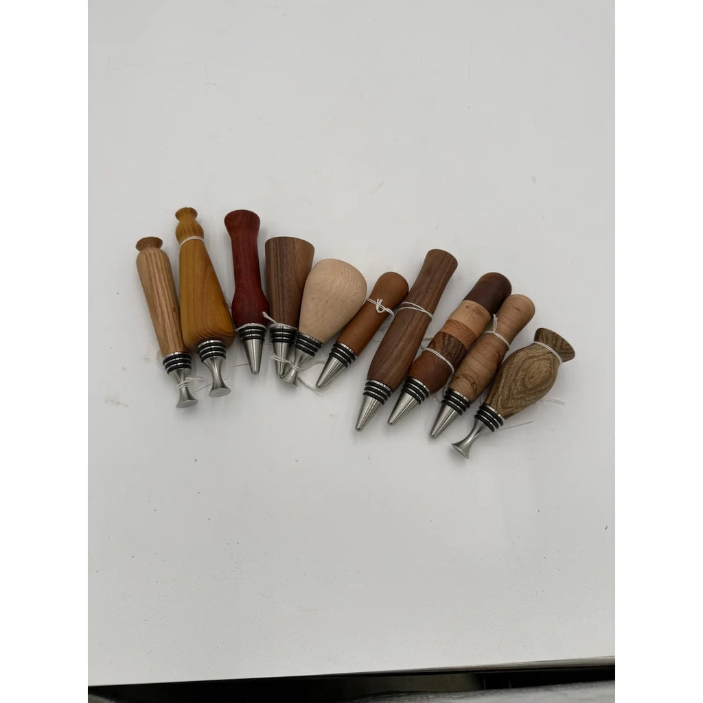 Hand Turned Hardwood Wine Bottle Stopper, stainless steel core, premium O-rings, choice of fine woods, gift ready