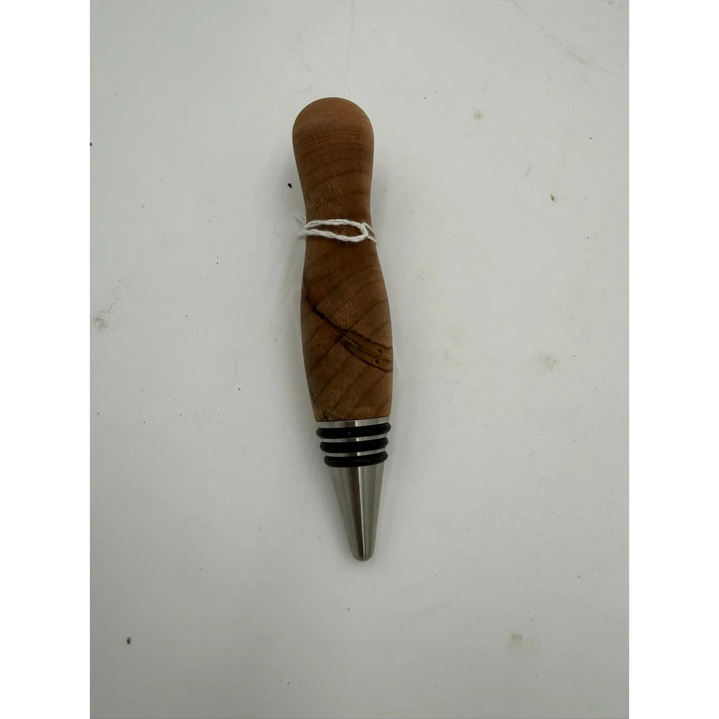 Hand Turned Hardwood Wine Bottle Stopper, stainless steel core, premium O-rings, choice of fine woods, gift ready