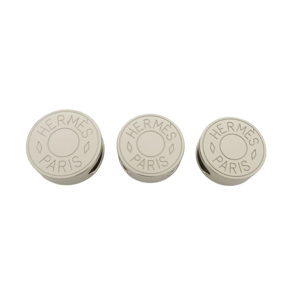 7554 - Hermès Clou de Selle Scarf Ring Set of 3 Silver-tone Metal - Image 2