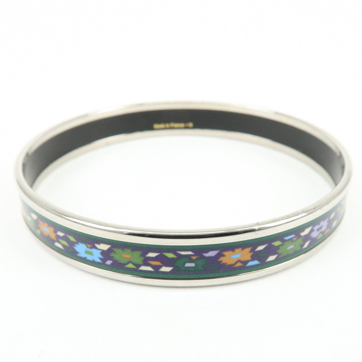 7591 - Hermès Enamel PM Bangle Bracelet Multicolor Geometric - Image 10