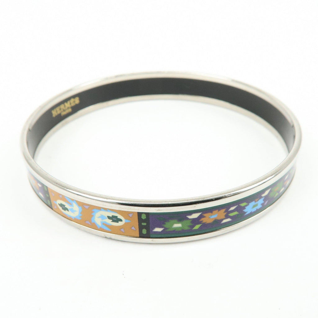 7591 - Hermès Enamel PM Bangle Bracelet Multicolor Geometric - Image 3
