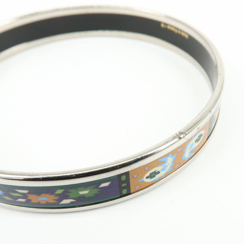 7591 - Hermès Enamel PM Bangle Bracelet Multicolor Geometric - Image 5