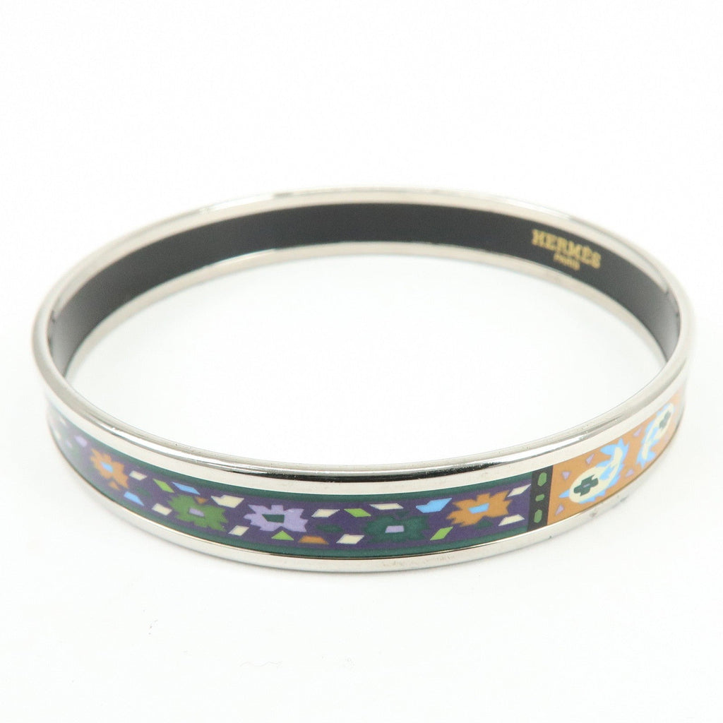 7591 - Hermès Enamel PM Bangle Bracelet Multicolor Geometric - Image 8