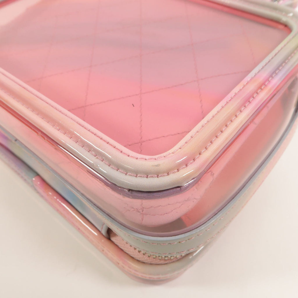 6938 - Chanel Pvc Patent Lambskin Small CC Vanity Case Pink
