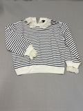 J.Crew French Terry Sweatshirt With Lace Trim Striped M Women's Sweatshirt - Image 1