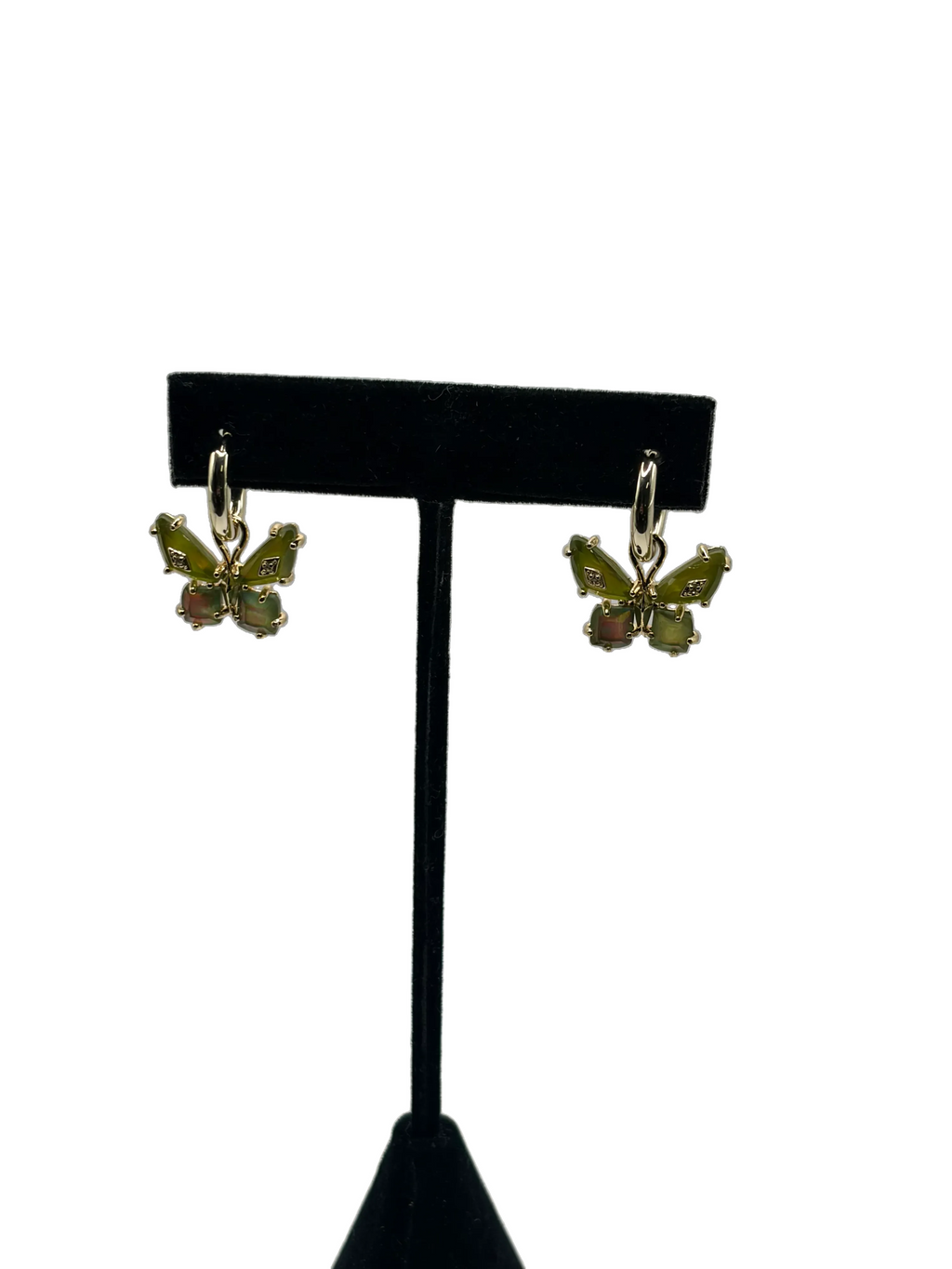 Kendra Scott Bianca Butterfly Green Huggie Earrings Convertible Women's - Image 3