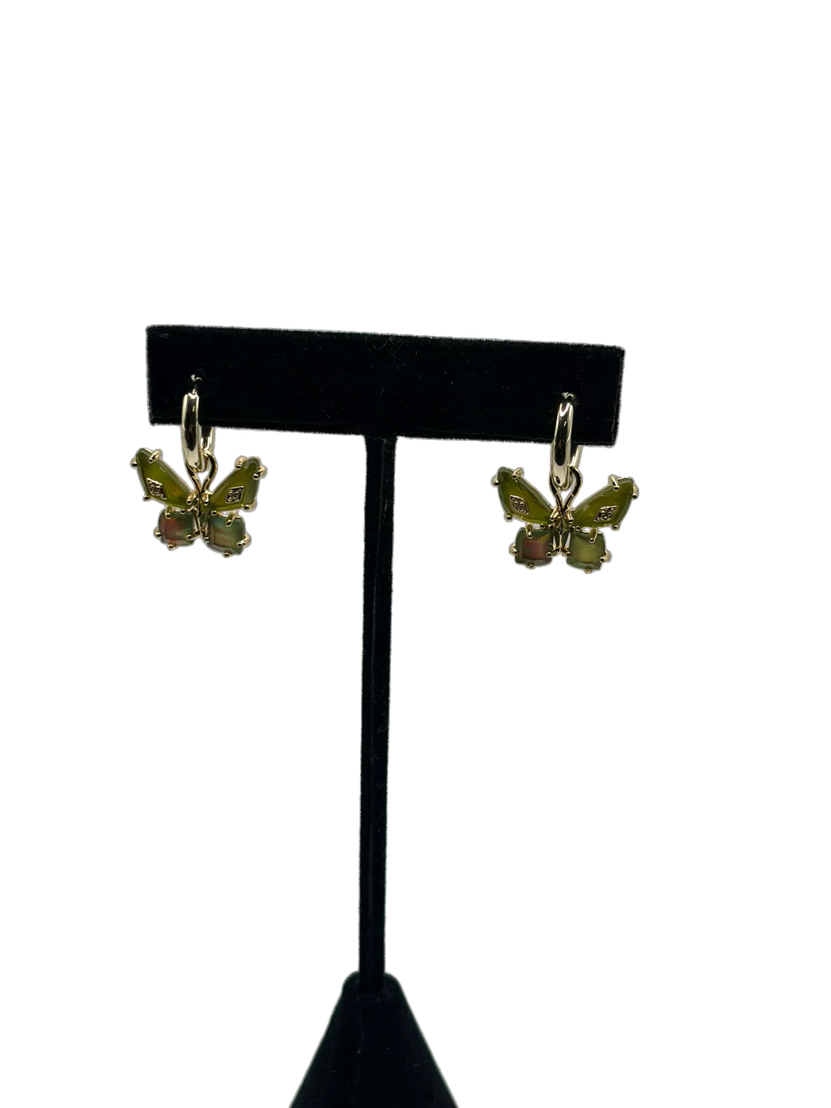 Kendra Scott Bianca Butterfly Green Huggie Earrings Convertible Women's - Image 3