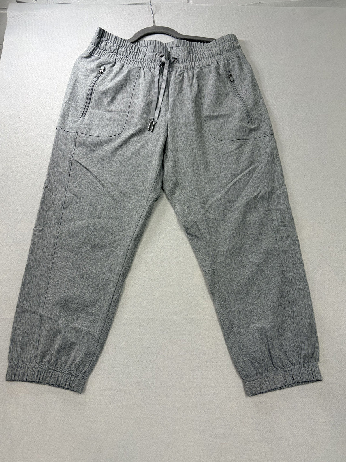 K Gray Jogger Pants M/M Linen Blend Zipper Pockets Made in China Size M - Image 1