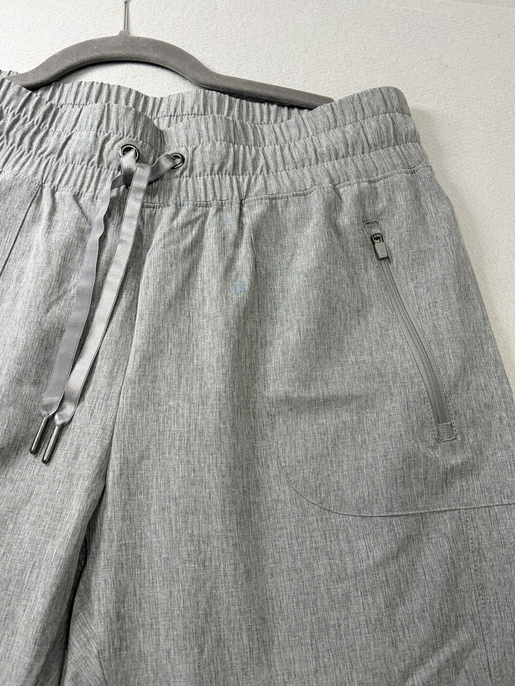 K Gray Jogger Pants M/M Linen Blend Zipper Pockets Made in China Size M - Image 2