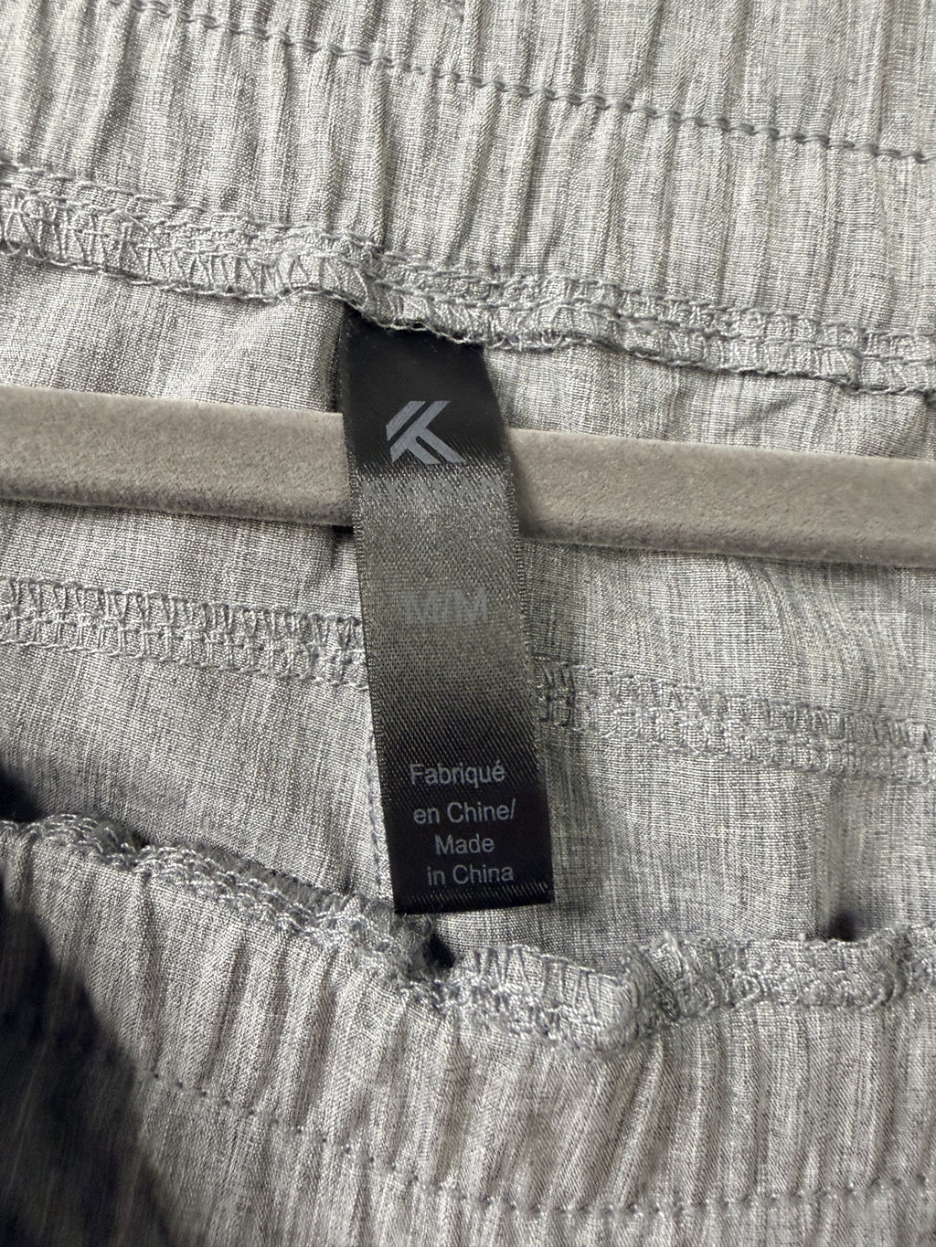 K Gray Jogger Pants M/M Linen Blend Zipper Pockets Made in China Size M - Image 3