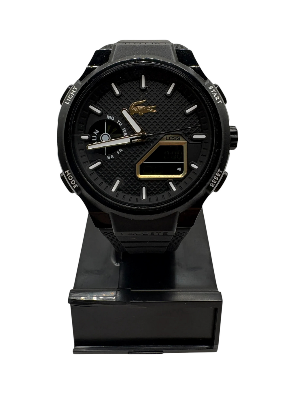 Lacoste LC33 Analog-Digital Men's Black Silicone Strap Watch - Image 1