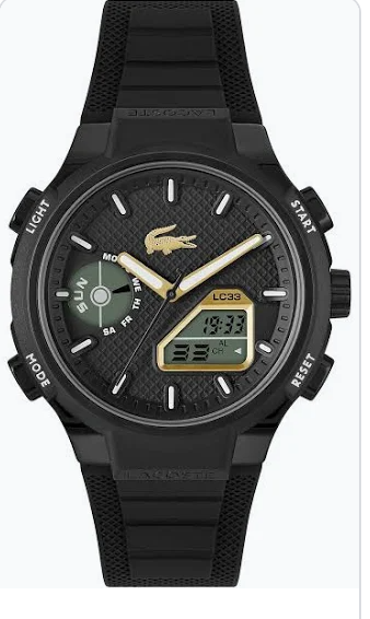Lacoste LC33 Analog-Digital Men's Black Silicone Strap Watch - Image 8