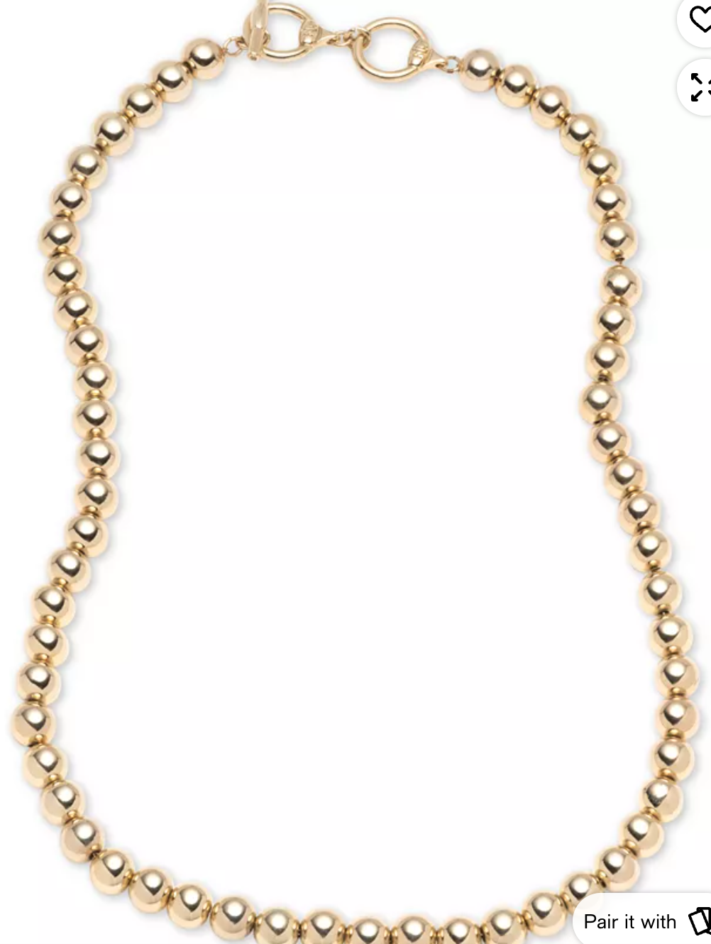 Lauren Ralph Lauren 14N00732 Gold-Tone Metal Bead Collar Necklace Women's - Image 1