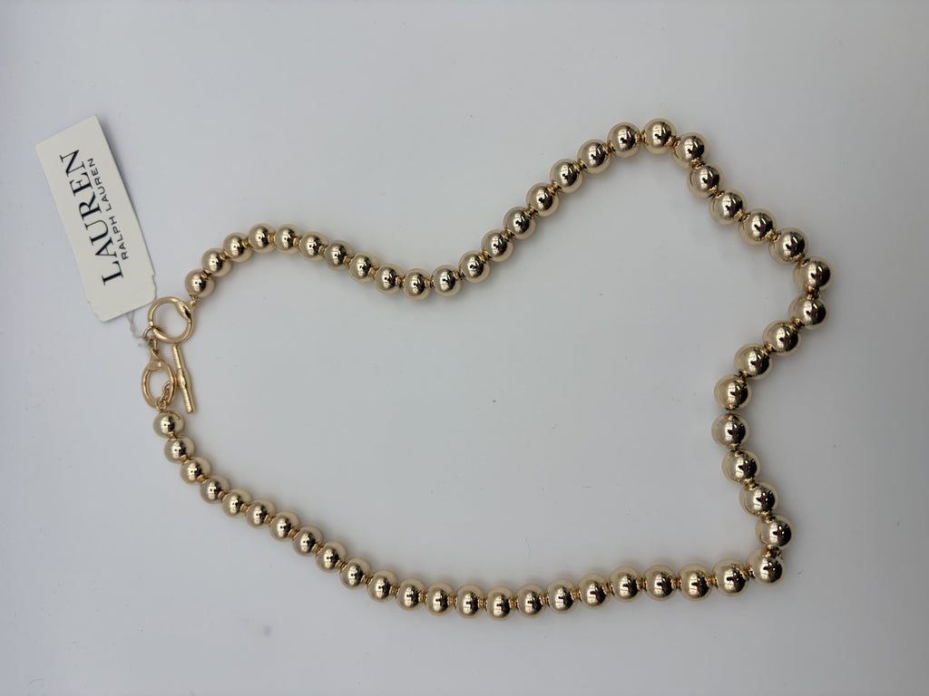 Lauren Ralph Lauren 14N00732 Gold-Tone Metal Bead Collar Necklace Women's - Image 2