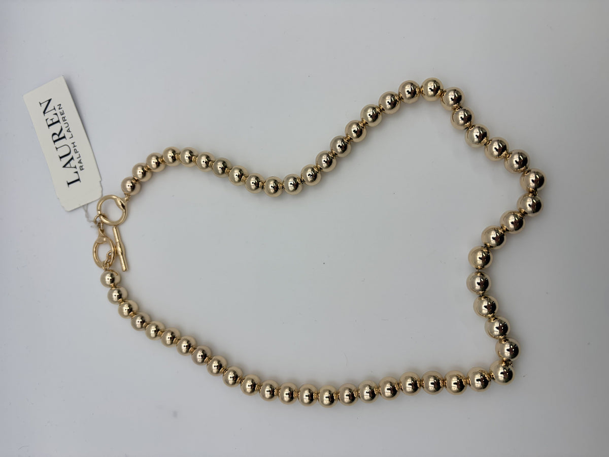 Lauren Ralph Lauren 14N00732 Gold-Tone Metal Bead Collar Necklace Women's - Image 2