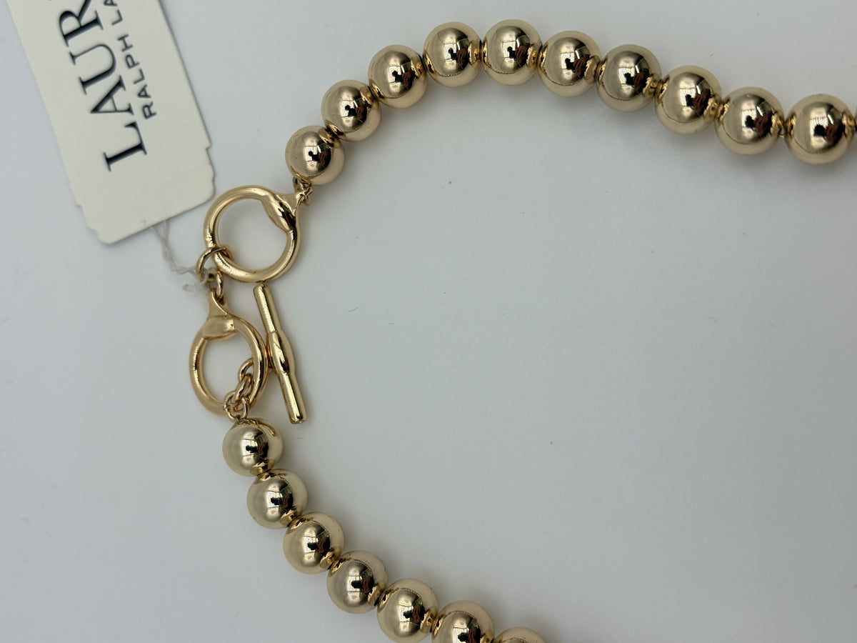 Lauren Ralph Lauren 14N00732 Gold-Tone Metal Bead Collar Necklace Women's - Image 3