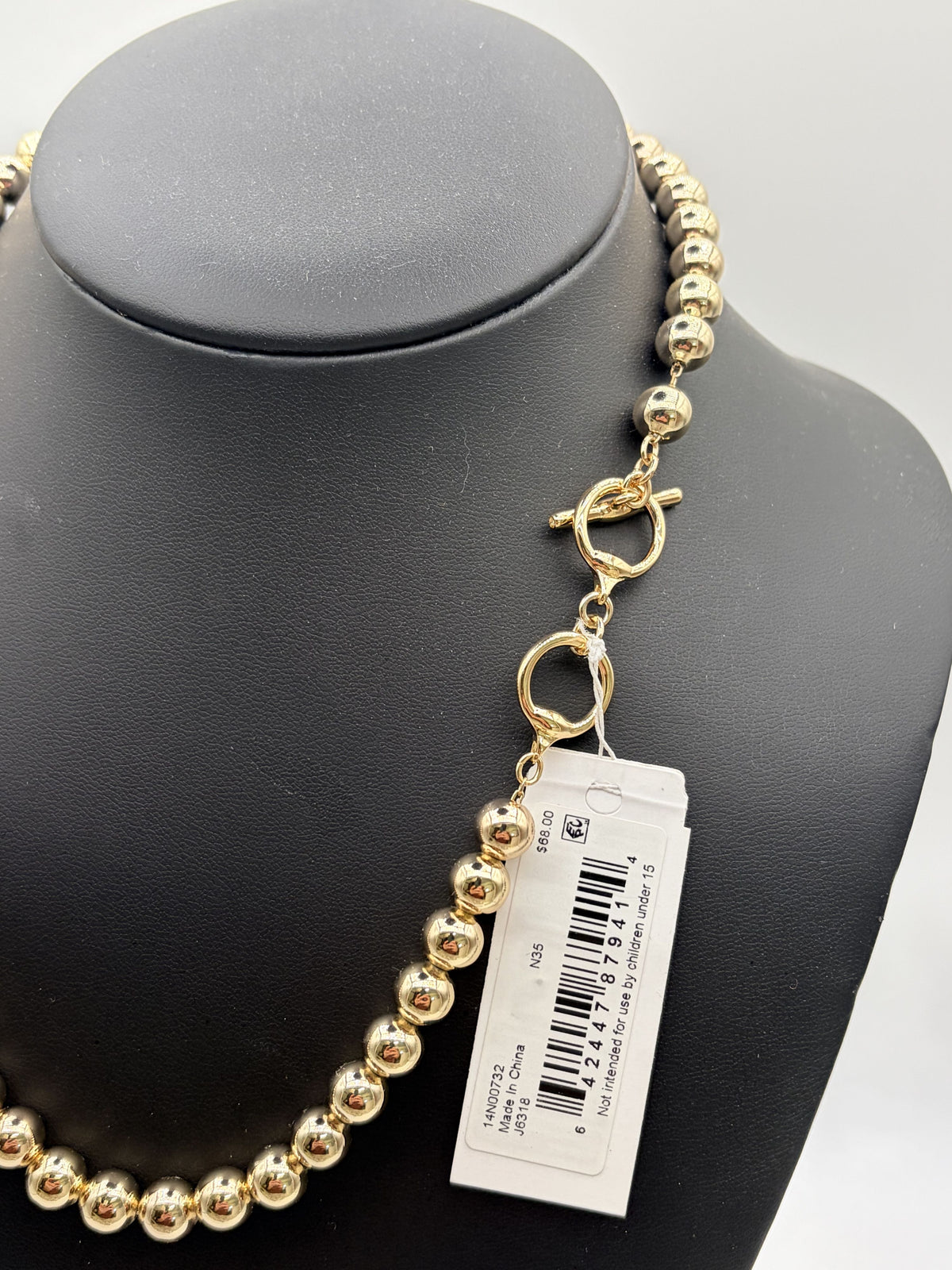 Lauren Ralph Lauren 14N00732 Gold-Tone Metal Bead Collar Necklace Women's - Image 7