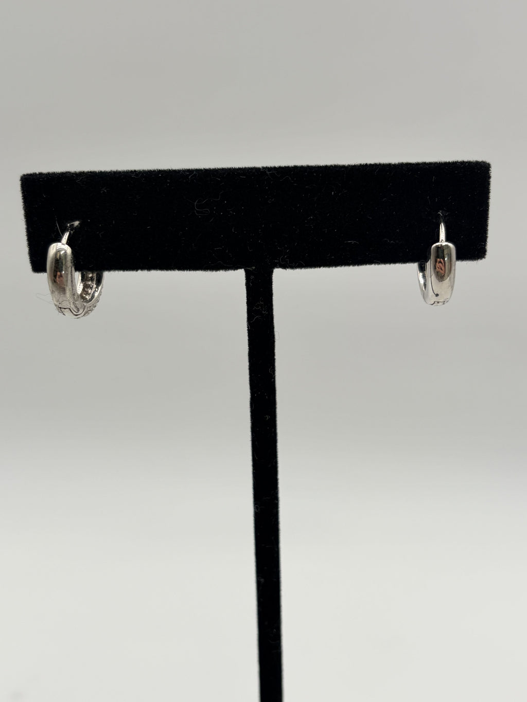 Lauren Ralph Lauren 60515632 Silver Tone Pavé Huggie Hoop Earrings Women's - Image 7