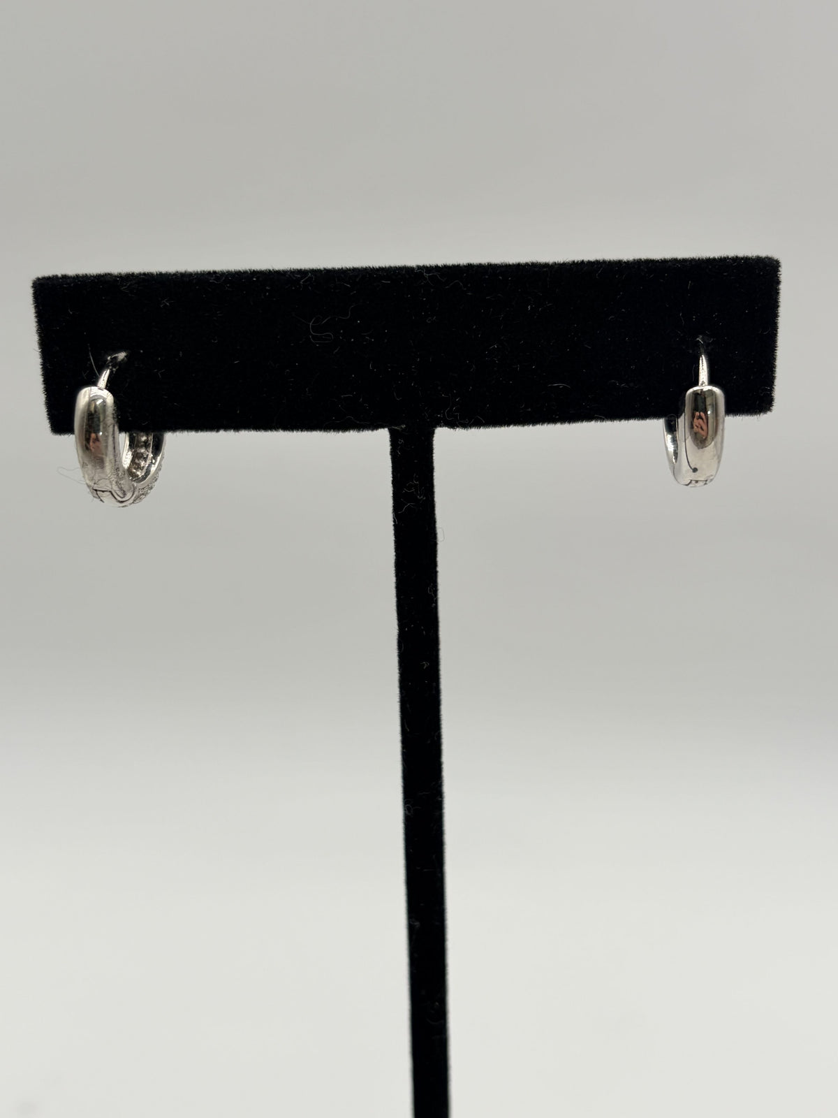 Lauren Ralph Lauren 60515632 Silver Tone Pavé Huggie Hoop Earrings Women's - Image 7