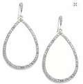 Lauren Ralph Lauren Crystal Teardrop Dangle Earrings Silver Rhinestone Women's - Image 1