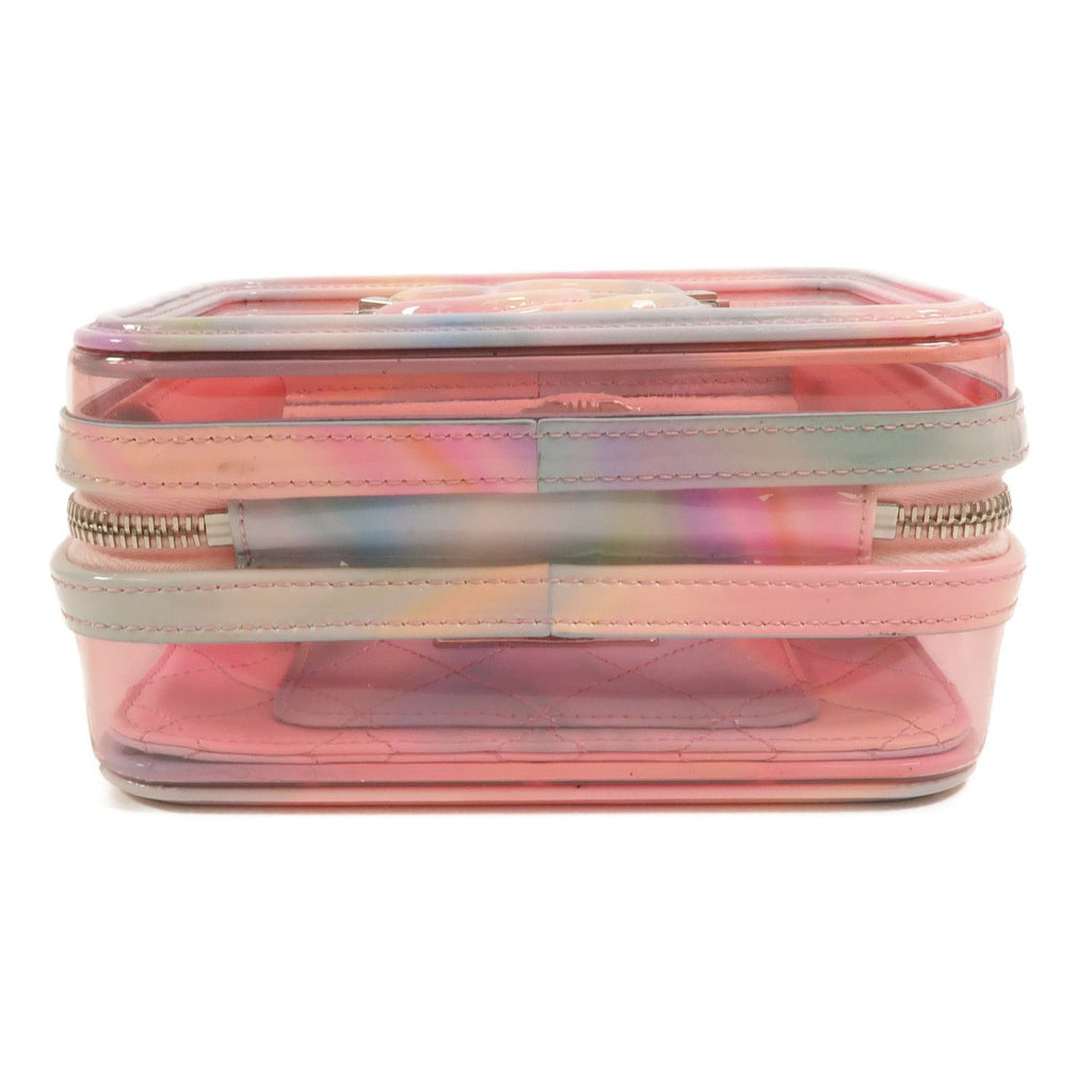 6938 - Chanel Pvc Patent Lambskin Small CC Vanity Case Pink