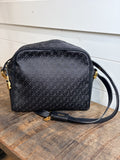 7497 - Loewe Vintage Anagram and Leather Shoulder Bag Black - Image 1