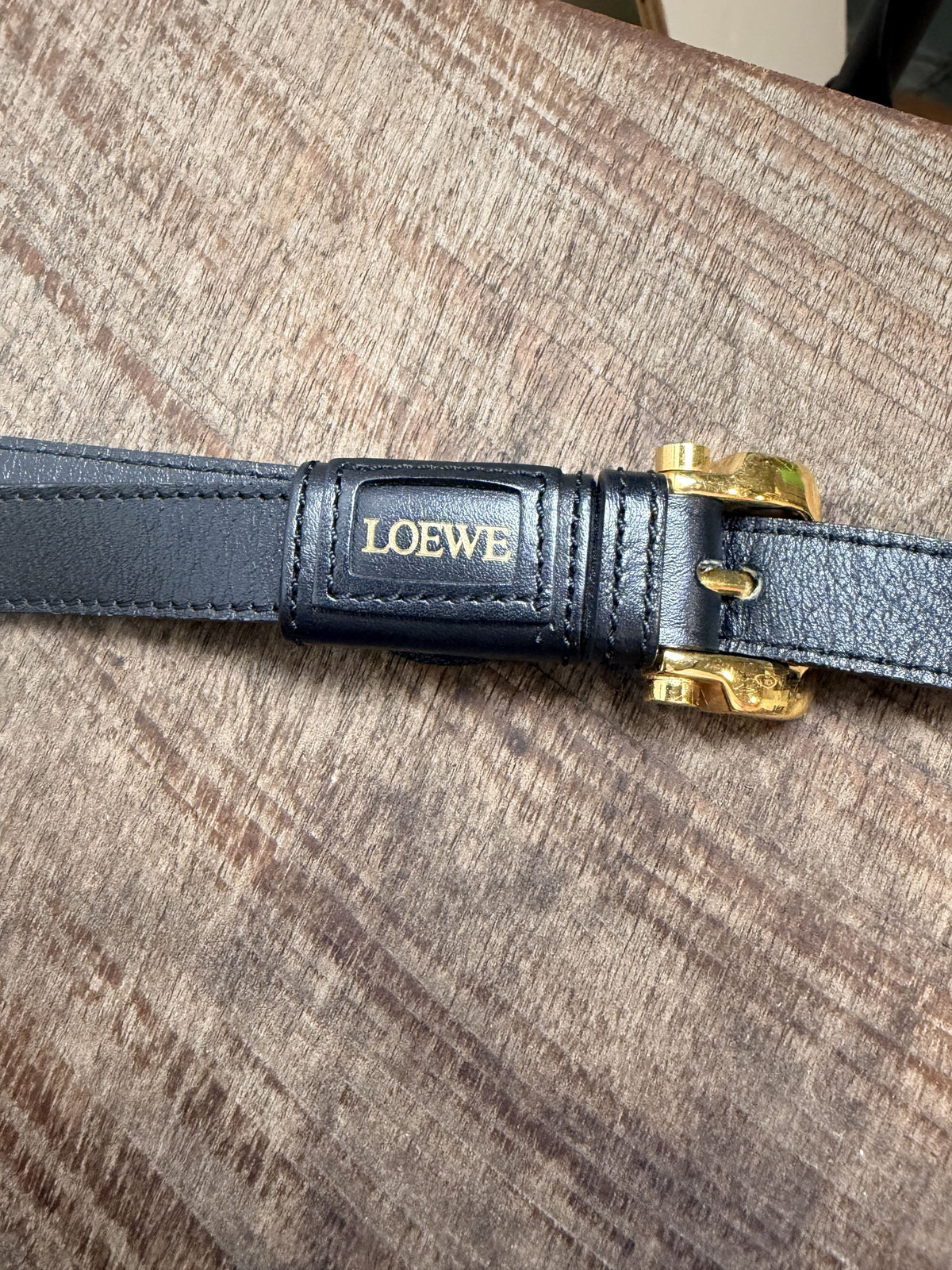 7497 - Loewe Vintage Anagram and Leather Shoulder Bag Black - Image 10